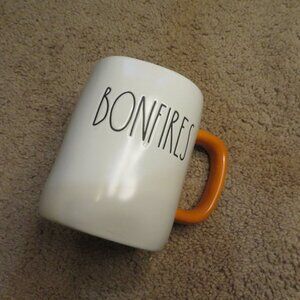 Rae Dunn BONFIRES Oversized Mug Orange Handle